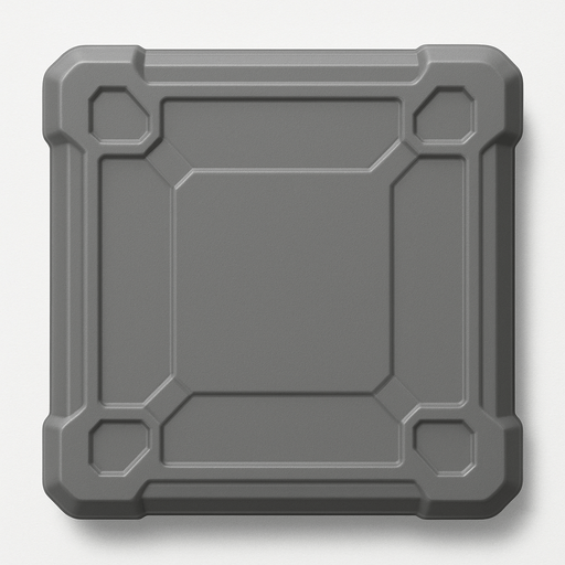 realistic, plastic, gray, rectangular.
In-Game asset.  2d.  High contrast.  No shadows