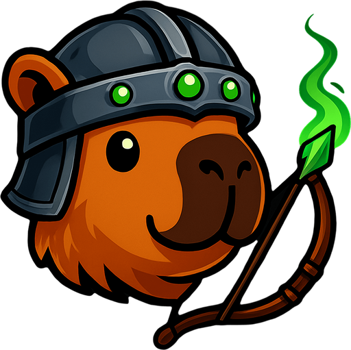 Elimina la resortera. Añadele un arco y una flecha con la punta verde que suelta un humo verde. Adorna el casco con piedras birllantes verdes.