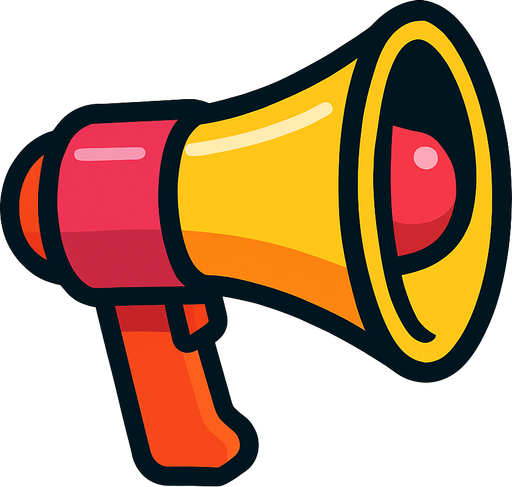 cartoon megaphone.
In-Game asset.  2d.  High contrast.  No shadows