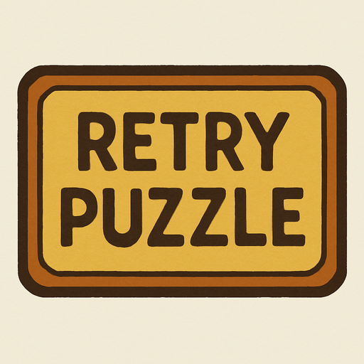 Button with RETRY PUZZLE on it in professor Layton game style artwork 
In-Game asset.  2d.  High contrast.  No shadows