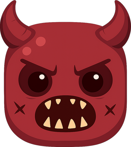 Bunun hiç birşey ni değiştirme sadece rengini koyu kırmızı ve açık kırmızı.gözlerinin bebeklerini büyült ve kafasına şeytan boynuzlari koy ve arkaplanı olmasın