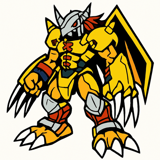 Wargreymon.
In-Game asset.  2d.  High contrast.  No shadows