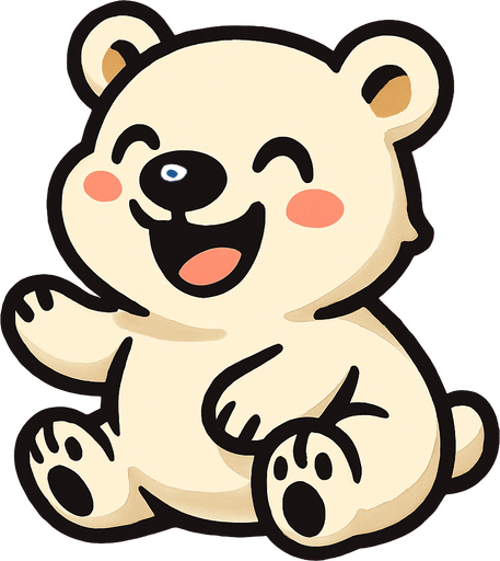 Happy baby polar bear.
In-Game asset.  2d.  High contrast.  No shadows