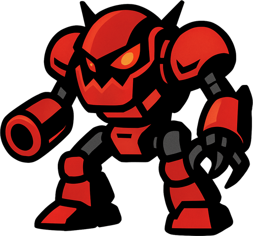 Enemy robot.
In-Game asset.  2d.  High contrast.  No shadows