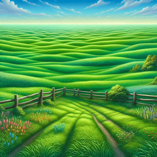 a green field
background