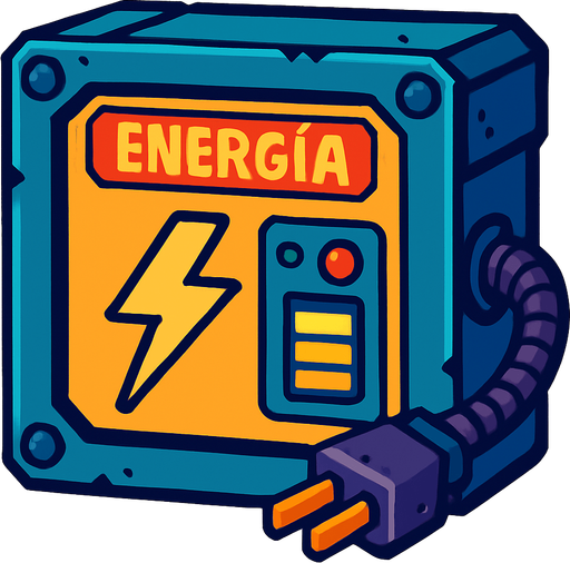 caja de energia electronica.
In-Game asset.  2d.  High contrast.  No shadows
