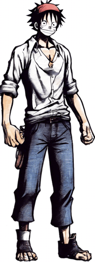 Replace the man with Monkey D. Luffy