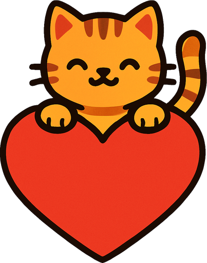 kedinin üzerini çıktığı bit kalp.
In-Game asset.  2d.  High contrast.  No shadows