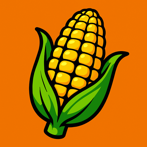 corn with toon style.
In-Game asset.  2d.  High contrast.  No shadows
