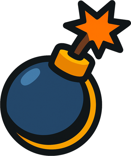 A 2D bomb in the style of Survivor.io, made by HABBY PTE. LTD..
In-Game asset.  2d.  High contrast.  No shadows