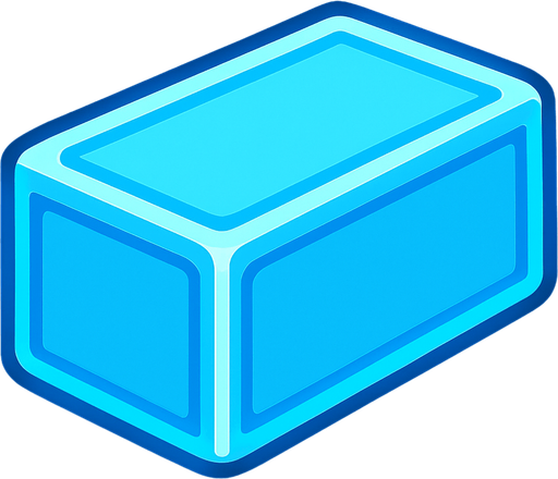 Baby blue neon rectangle block.
In-Game asset.  2d.  High contrast.  No shadows