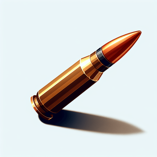 Bullet.
Single Game Texture.  In-Game asset.  2d.  Blank background.  High contrast.  No shadows