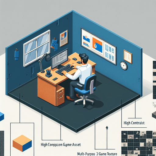 a developer sitting on his laptop in his cubicle, typing on the keyboard.
Single Game Texture.  In-Game asset.  2d.  Blank background.  High contrast.  No shadows