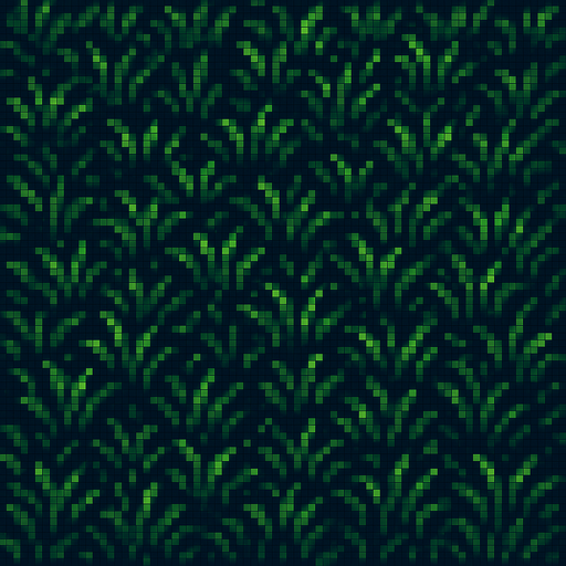 suelo de sesped oscuro de pixeles.
In-Game asset.  2d.  High contrast.  No shadows