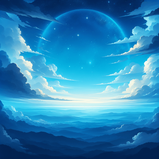 a beautiful blue sky background single game texture.
Single Game Texture.  In-Game asset.  2d.  Blank background.  High contrast.  No shadows