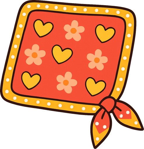cute design scarf top view..
In-Game asset.  2d.  High contrast.  No shadows