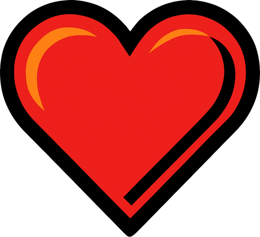 heart.
In-Game asset.  2d.  High contrast.  No shadows. heart