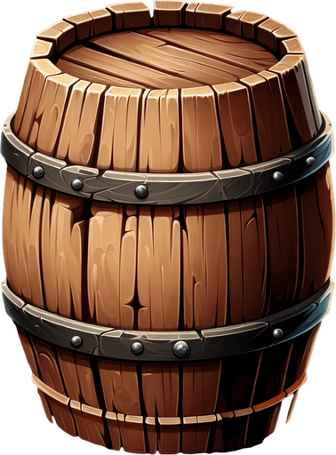 western barrel.
Single Game Texture. In-Game asset. 2d. Blank background. High contrast. No shadows.