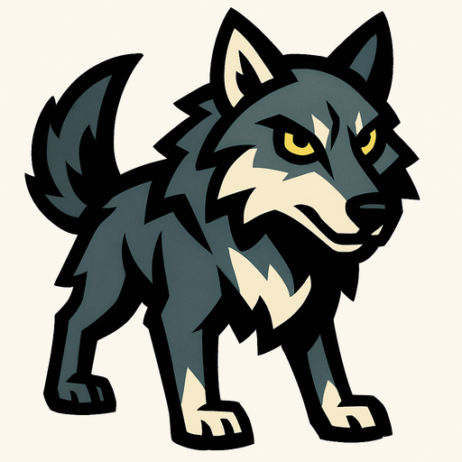 Wolf.
In-Game asset.  2d.  High contrast.  No shadows