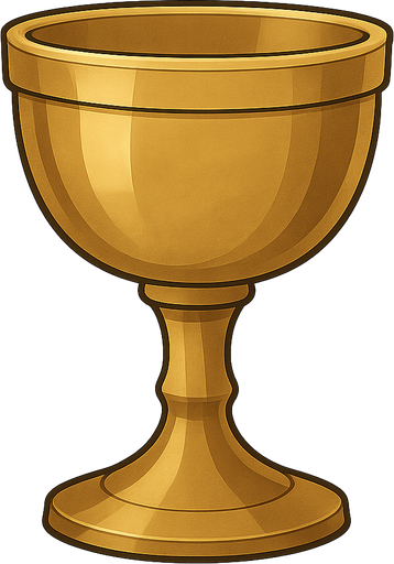 a realistic gold chalice. No background. Transparent background. Blank background. No shadows. 2d. In-Game asset. flat
