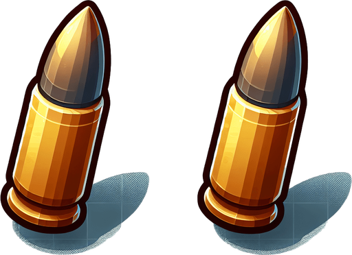 bullet 2d.
Single Game Texture. In-Game asset. 2d. Blank background. High contrast. No shadows.