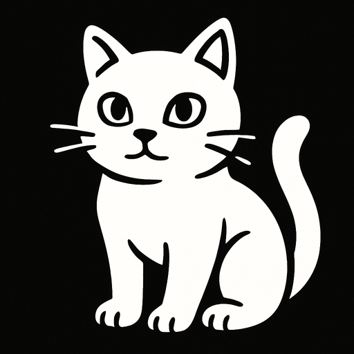 White cat.
In-Game asset.  2d.  High contrast.  No shadows