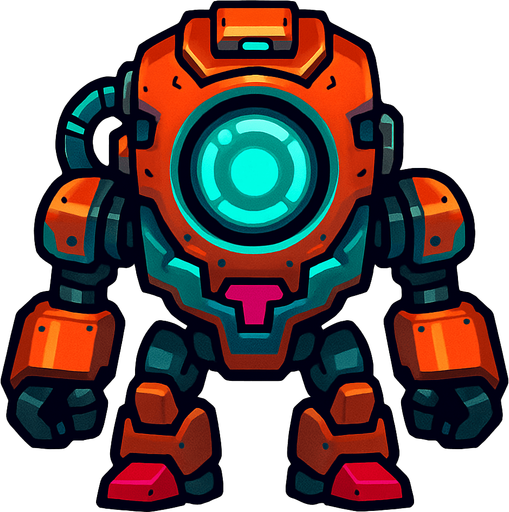 different cyber small enemy from the front side facing camera. HD colors. separated
In-Game asset.  2d.  High contrast.  No shadows