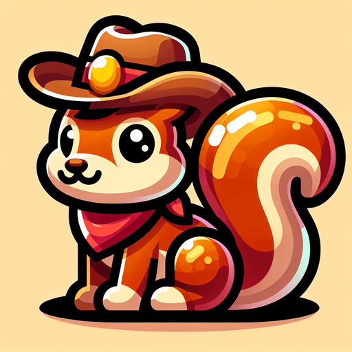 2D squirrel with cowboy hat.
Single Game Texture.  In-Game asset.  2d.  High contrast.  No shadows