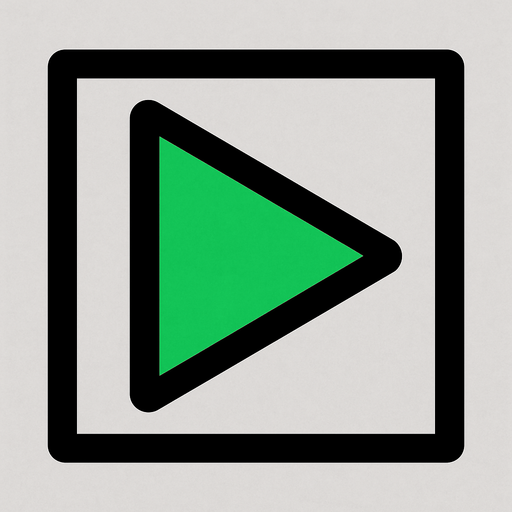 Un simbolo de continuar sin letras, como un triangulo.
In-Game asset.  2d.  High contrast.  No shadows