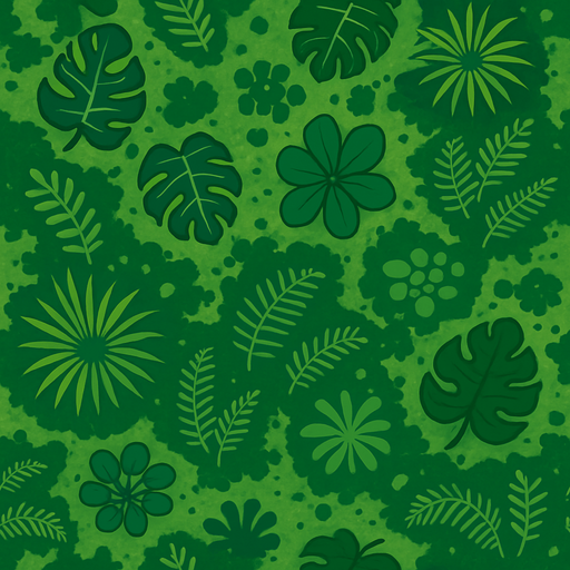 A top-down 2D jungle view, no trees.
In-Game asset.  2d.  High contrast.  No shadows