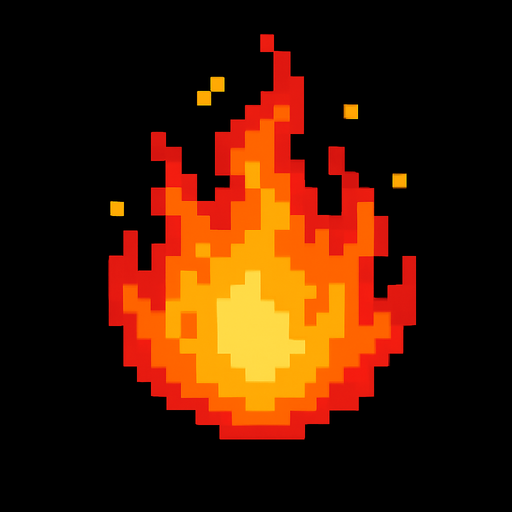 fire ball.
In-Game asset.  2d.  High contrast.  No shadows. pixel
