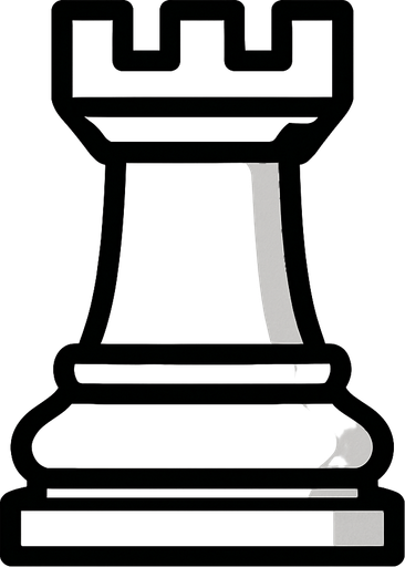 White Rook Chess.
In-Game asset.  2d.  High contrast.  No shadows