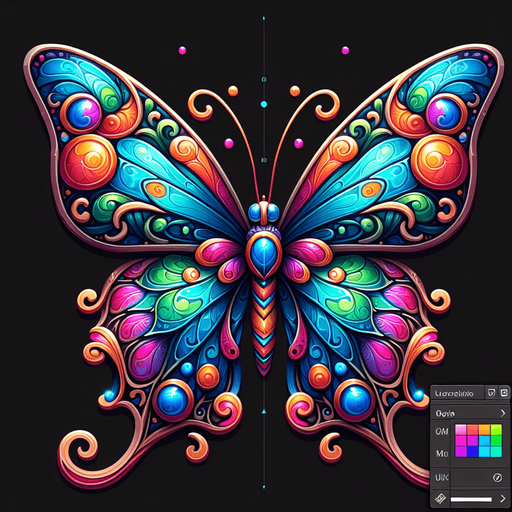 generate a butterfly.
Single Game Texture.  In-Game asset.  2d.  Blank background.  High contrast.  No shadows