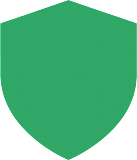 Green, simple shield icon, clean minimal futuristic design, top-down view, 76x76 pixels, matches sci-fi circuit board theme, no text, no glow, no effects, just flat shape.
In-Game asset.  2d.  High contrast.  No shadows