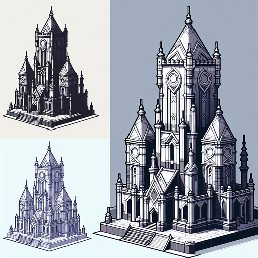 Tower.
Single Game Texture.  In-Game asset.  2d.  Blank background.  High contrast.  No shadows