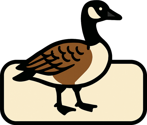 dialog box button with canadian geese style no text on image!.
In-Game asset.  2d.  High contrast.  No shadows