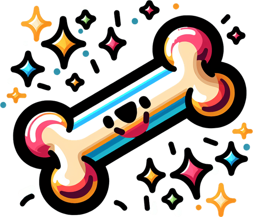 bone. clipart. cartoon. Blank background. High contrast. No shadows..