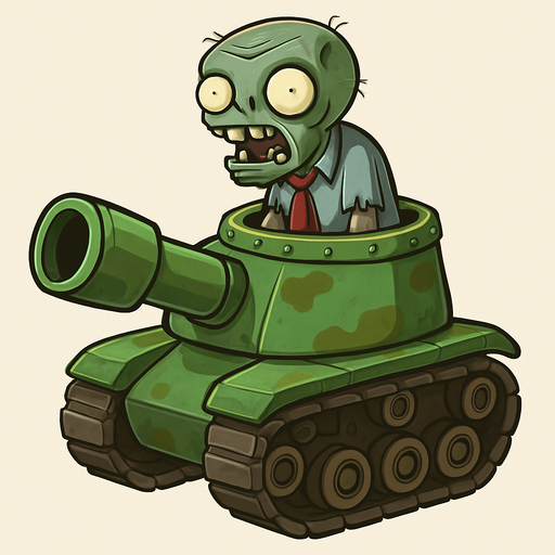 Tank zombie del juego plantas vs zombies.
In-Game asset.  No shadows