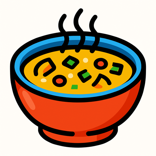 Soupe.
In-Game asset.  2d.  High contrast.  No shadows