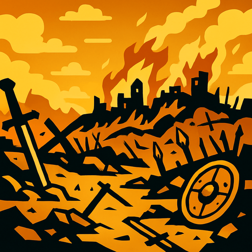 Savaş alanı.
In-Game asset.  2d.  High contrast.  No shadows