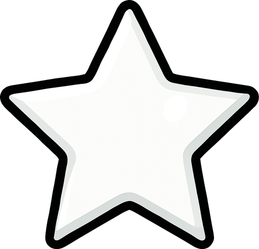 white shiny star.
In-Game asset.  2d.  High contrast.  No shadows