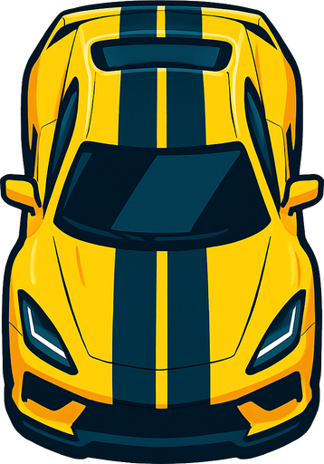 Vertical sports car.
In-Game asset.  2d.  High contrast.  No shadows