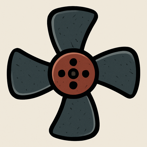 Fan blades symmetrical.
In-Game asset.  2d.  High contrast.  No shadows