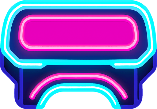 I want a neon sci-fi styled arkanoid paddle image for my 2d game.
In-Game asset.  2d.  High contrast.  No shadows