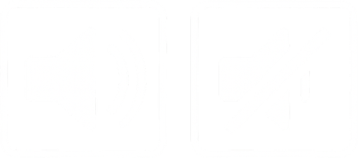 Ses açık, ses kapalı, gerçekçi icon resmi, yazısız.
In-Game asset.  2d.  High contrast.  No shadows