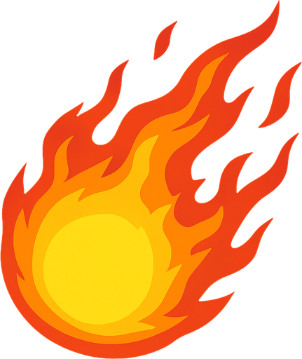 fireball.
In-Game asset.  2d.  High contrast.  No shadows