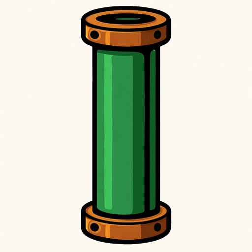 haz una tuberia vertical.
In-Game asset.  2d.  High contrast.  No shadows