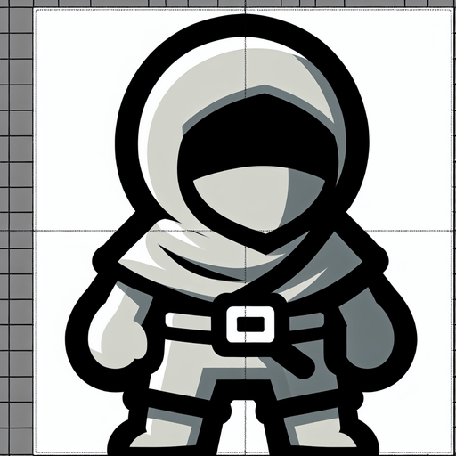 A simple 2d Player.
Single Game Texture. In-Game asset. 2d. Blank background. High contrast. No shadows.