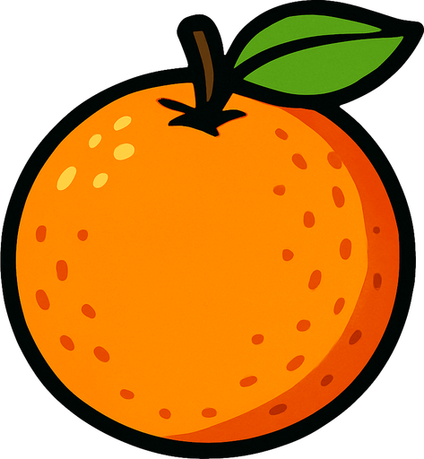 an orange.
In-Game asset.  2d.  High contrast.  No shadows
