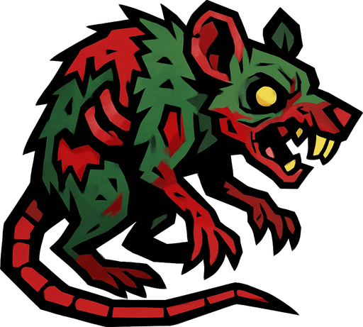zombie rat.
In-Game asset.  2d.  High contrast.  No shadows